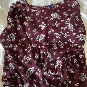 Floral Maroon Aeropostale Blouse
